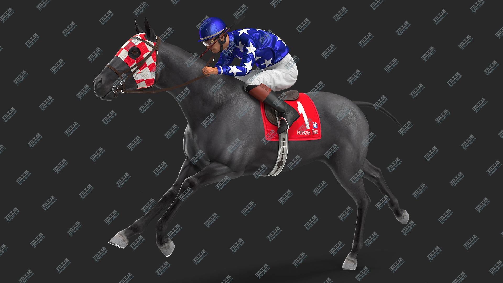 images/goods_img/202105071/3D model Running Black Racing Horse with Jokey/2.jpg
